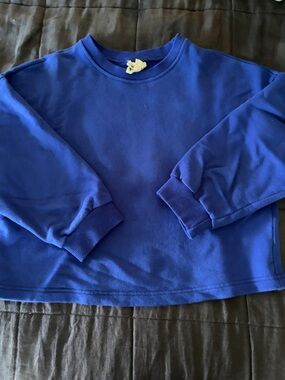 Beaton Linen Royal Blue Crewneck Sweatshirt
